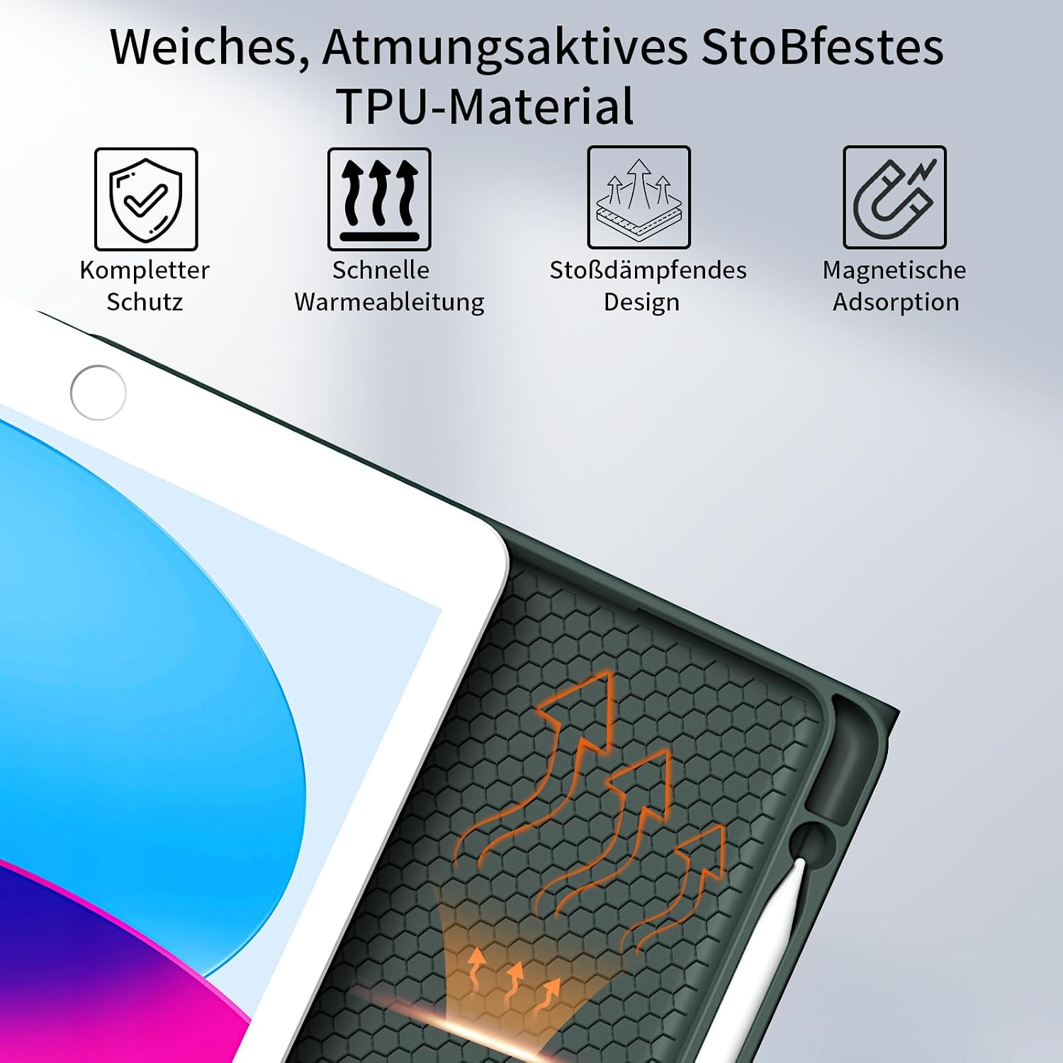 Thumbnail 2 de GKABXY Hülle mit Tastatur für iPad 9/8/7 10,2 Zoll Nachtgrün