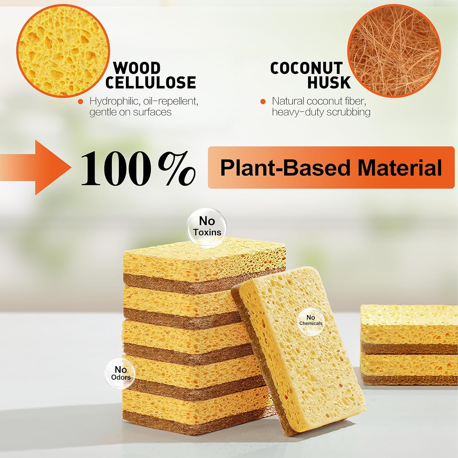 Thumbnail 1 de Eco Sponge 8 Pack compostable dish sponges 🧽