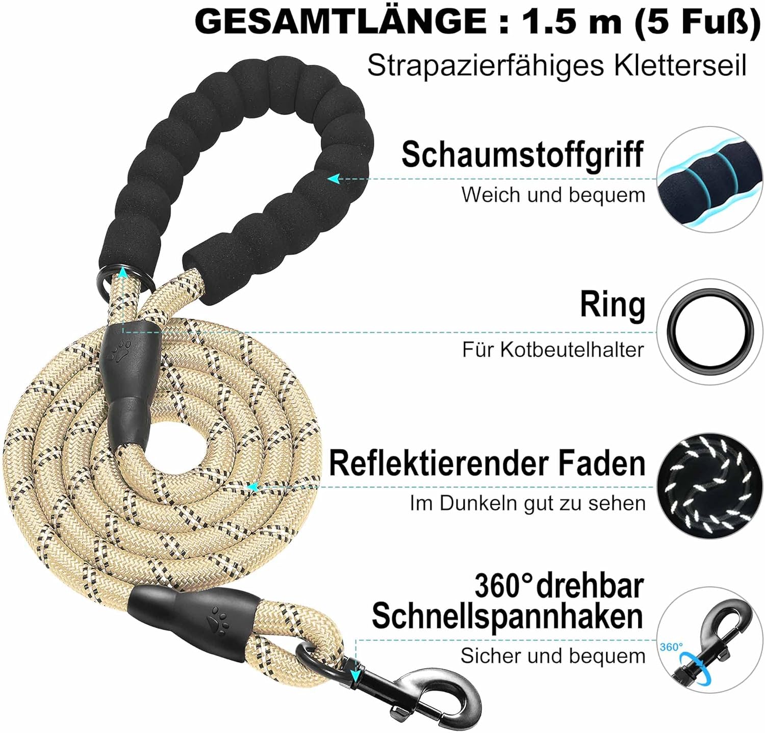 Thumbnail 2 de haapaw Hundegeschirr & Leine-Set (Step-in, kein Ziehen) mit reflektierenden 360°-Streifen