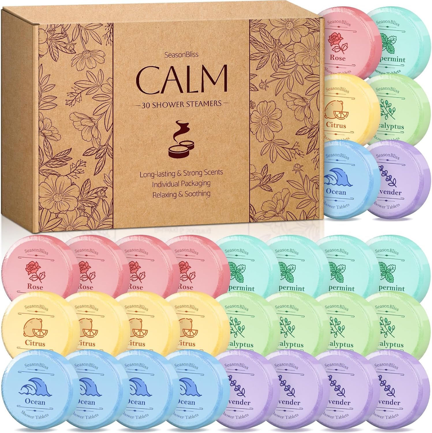 Detalle de SeasonBliss Shower Steamers, 30 Count