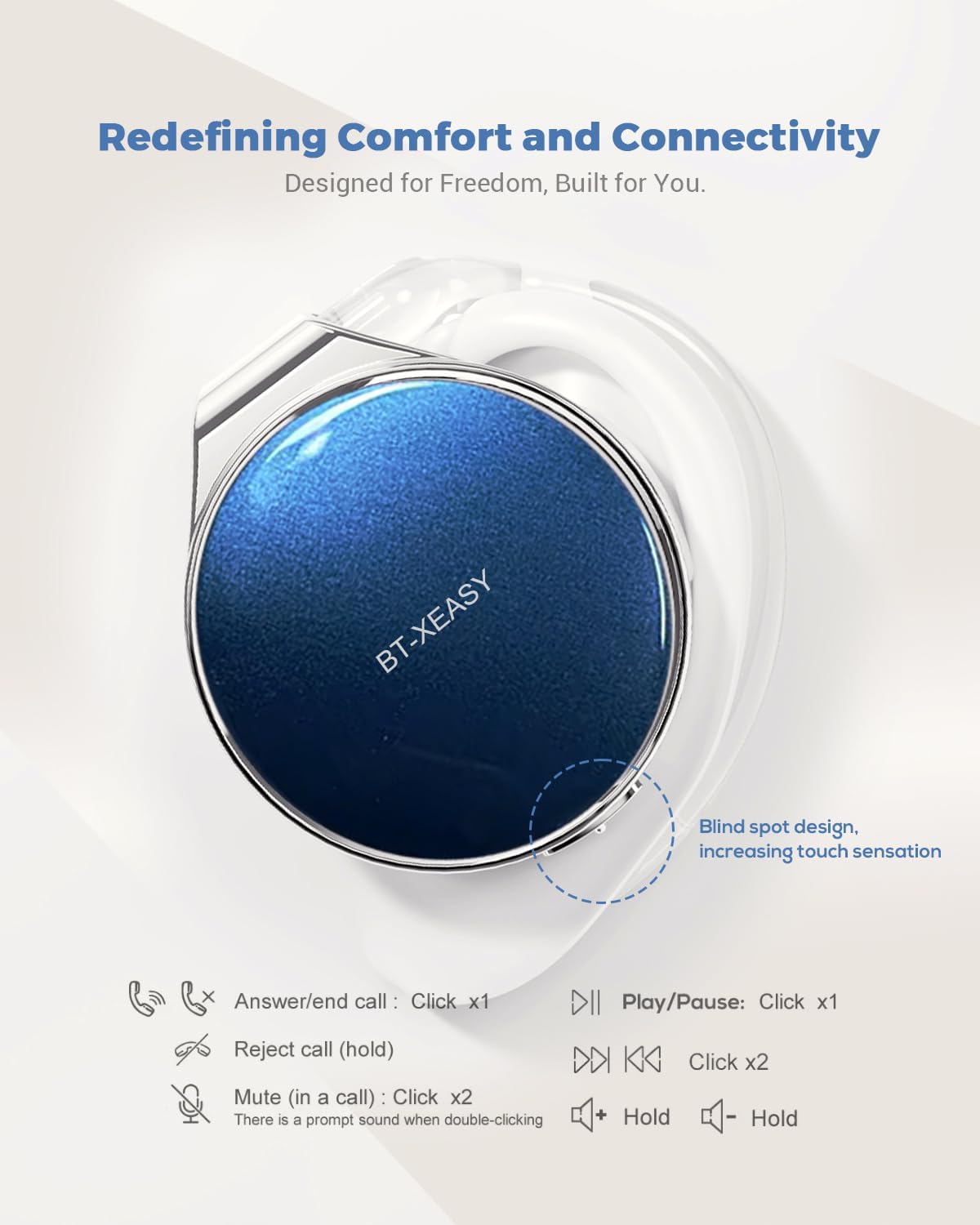Detalle 2 de On Ear Headphones Bluetooth 5.4 Noise‑Cancelling