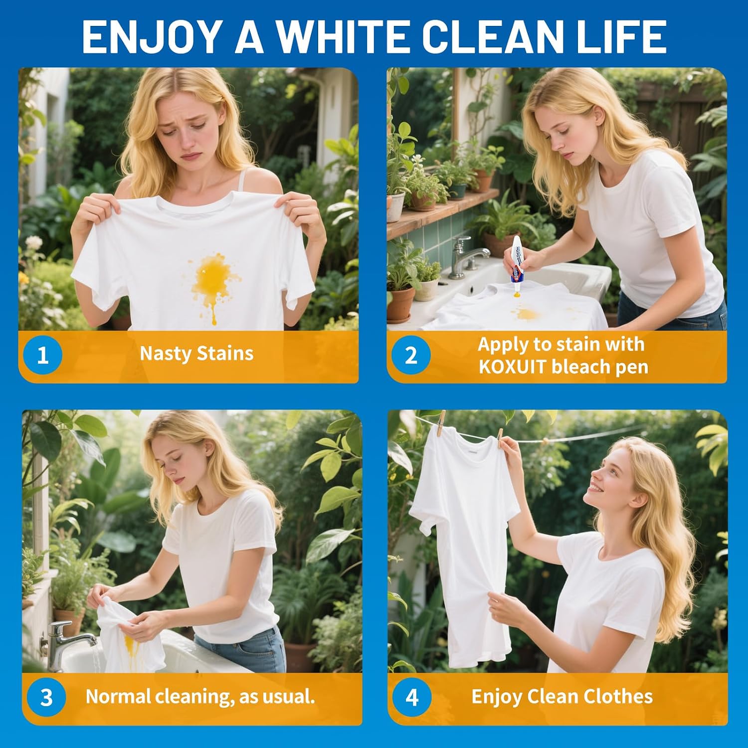Thumbnail 3 de KOXUIT Portable Dual-Tip Bleach Pen for White Clothes & Grout (2-Pack)