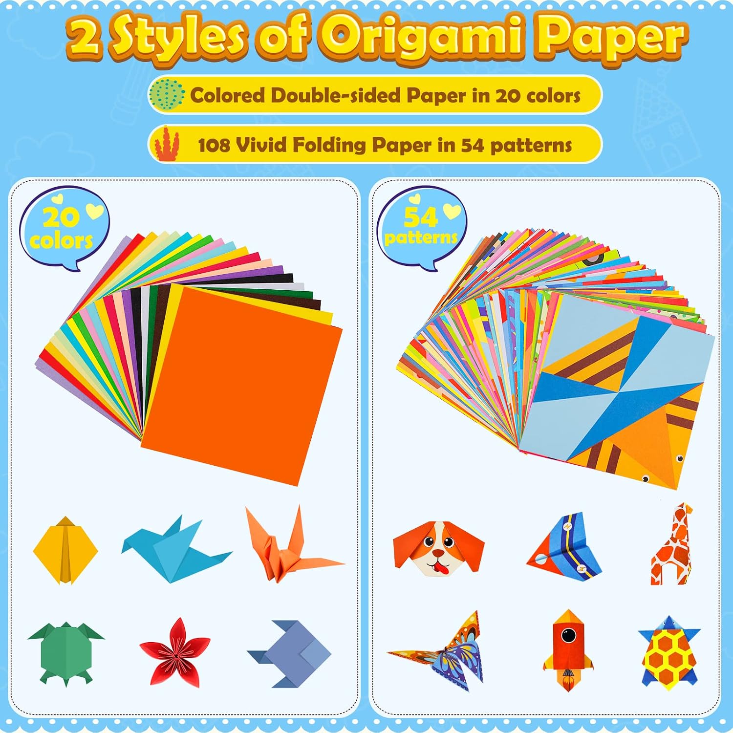 Thumbnail 2 de Aigybobo 308-Sheet Origami Paper Kit for Kids with 54 Patterns