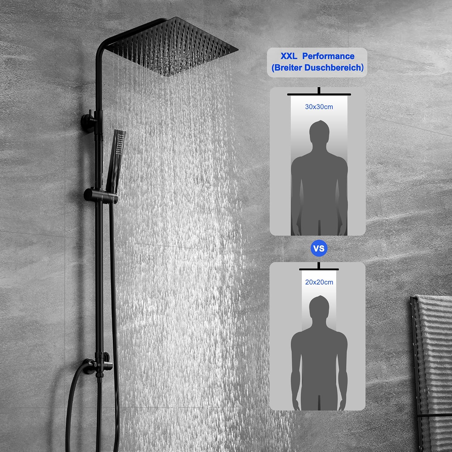 Detalle 2 de JOHO XXL Regendusche 30x30 cm Duschset