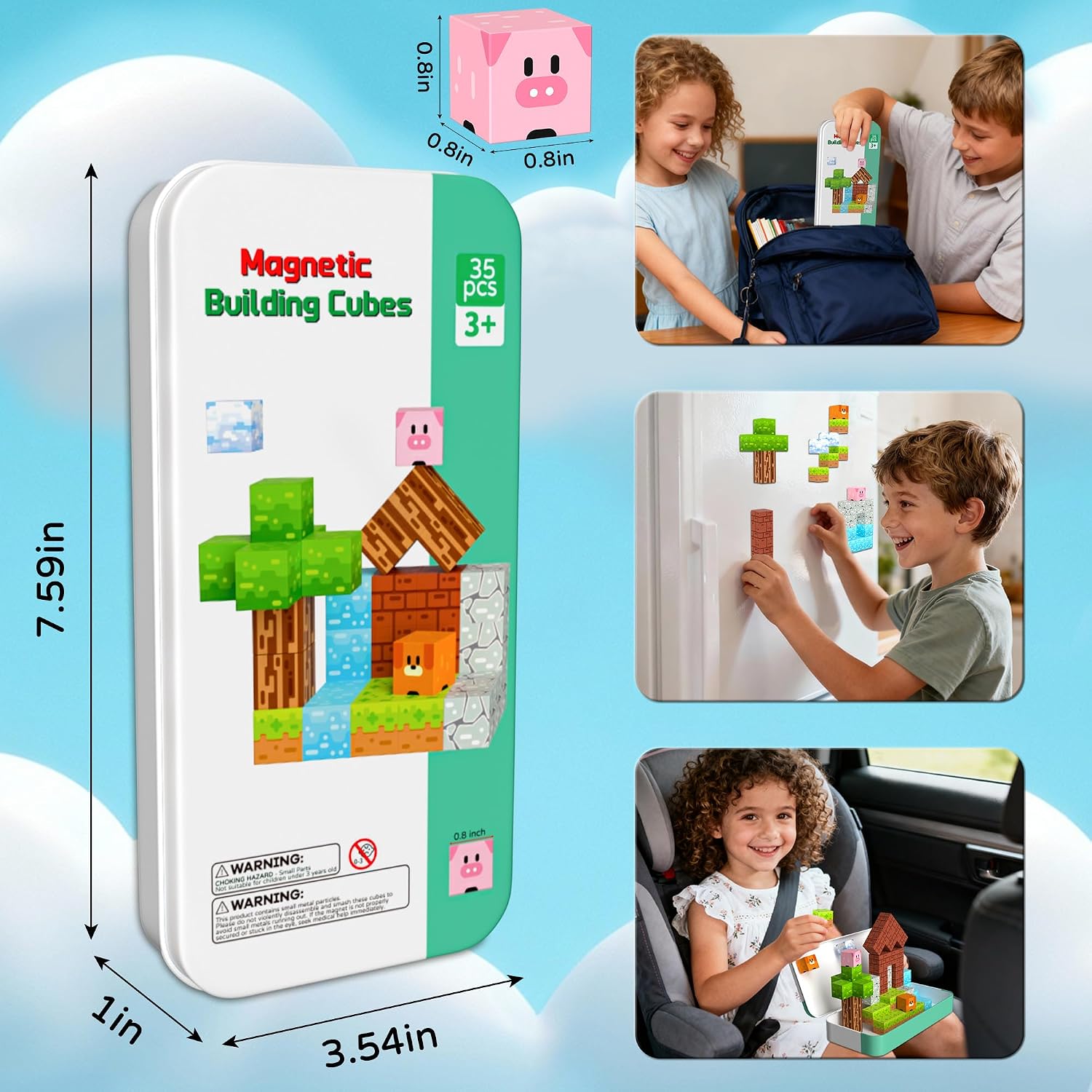 Detalle de iLacven Magnetic Blocks 35PCS Travel Set