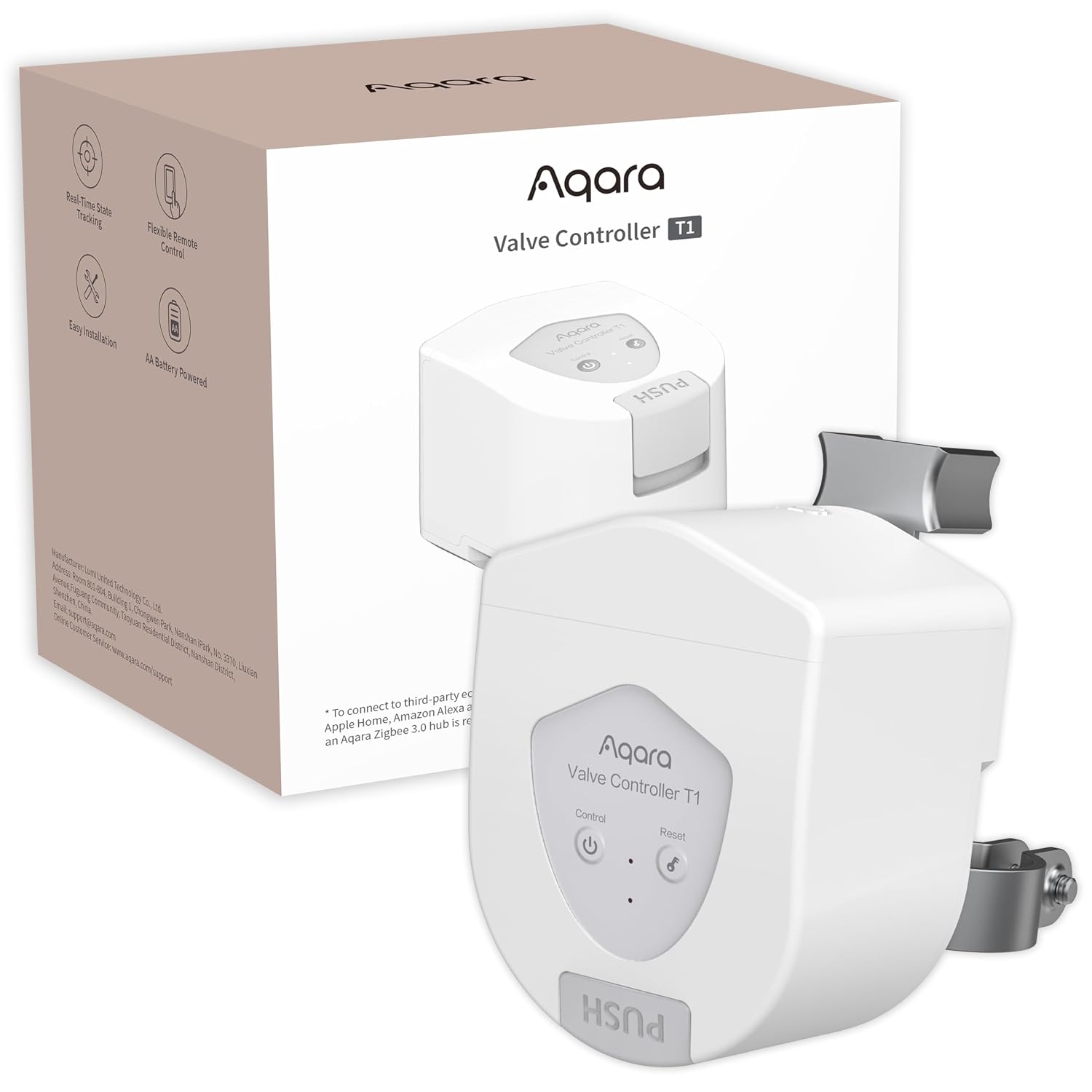 Detalle de Contrôleur de Valve T1 Aqara avec hub Zigbee 3.0 et compatibilité Matter over Bridge