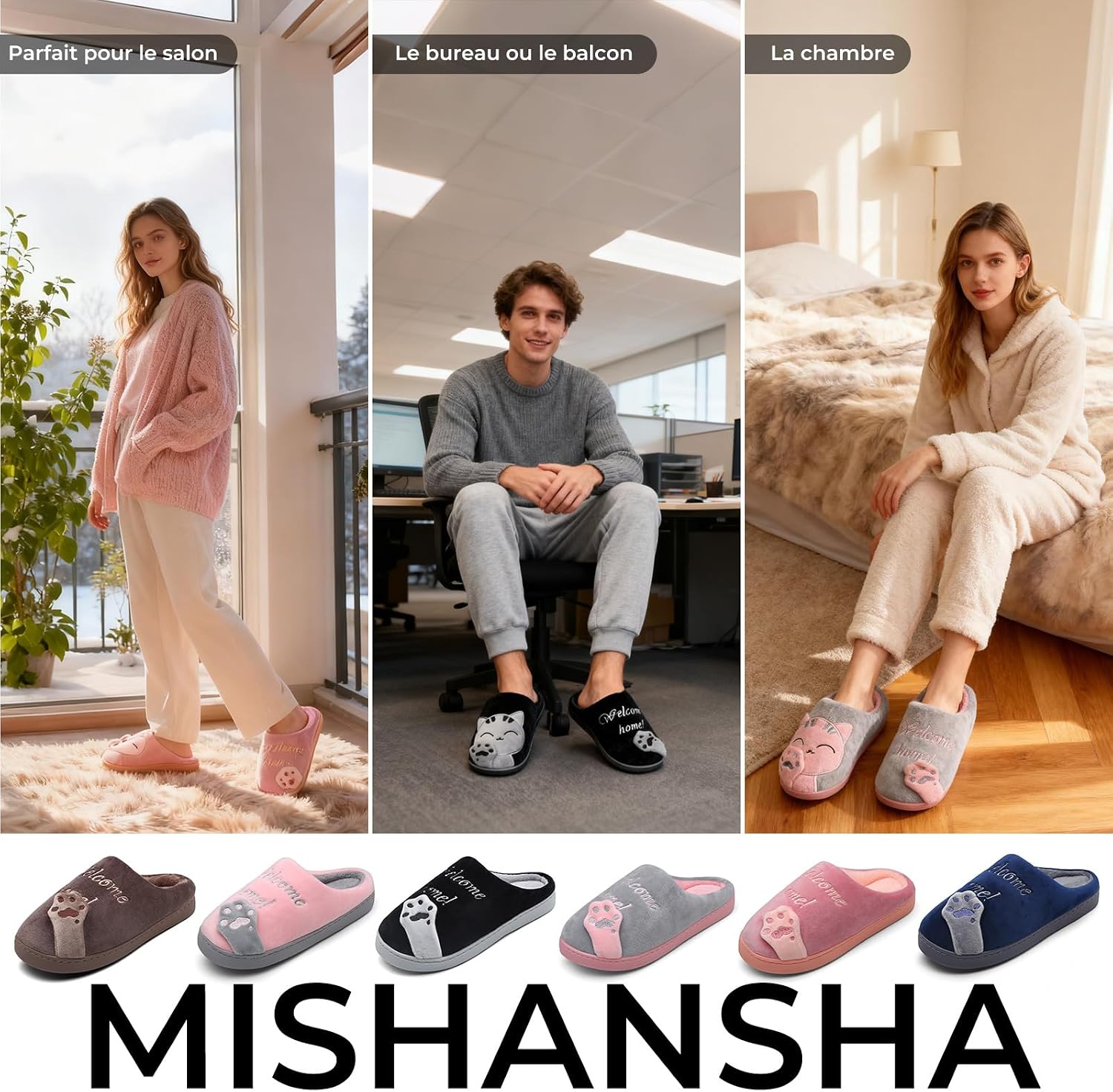 Thumbnail 6 de Mishansha Chaussons mignons chaud et antidérapant