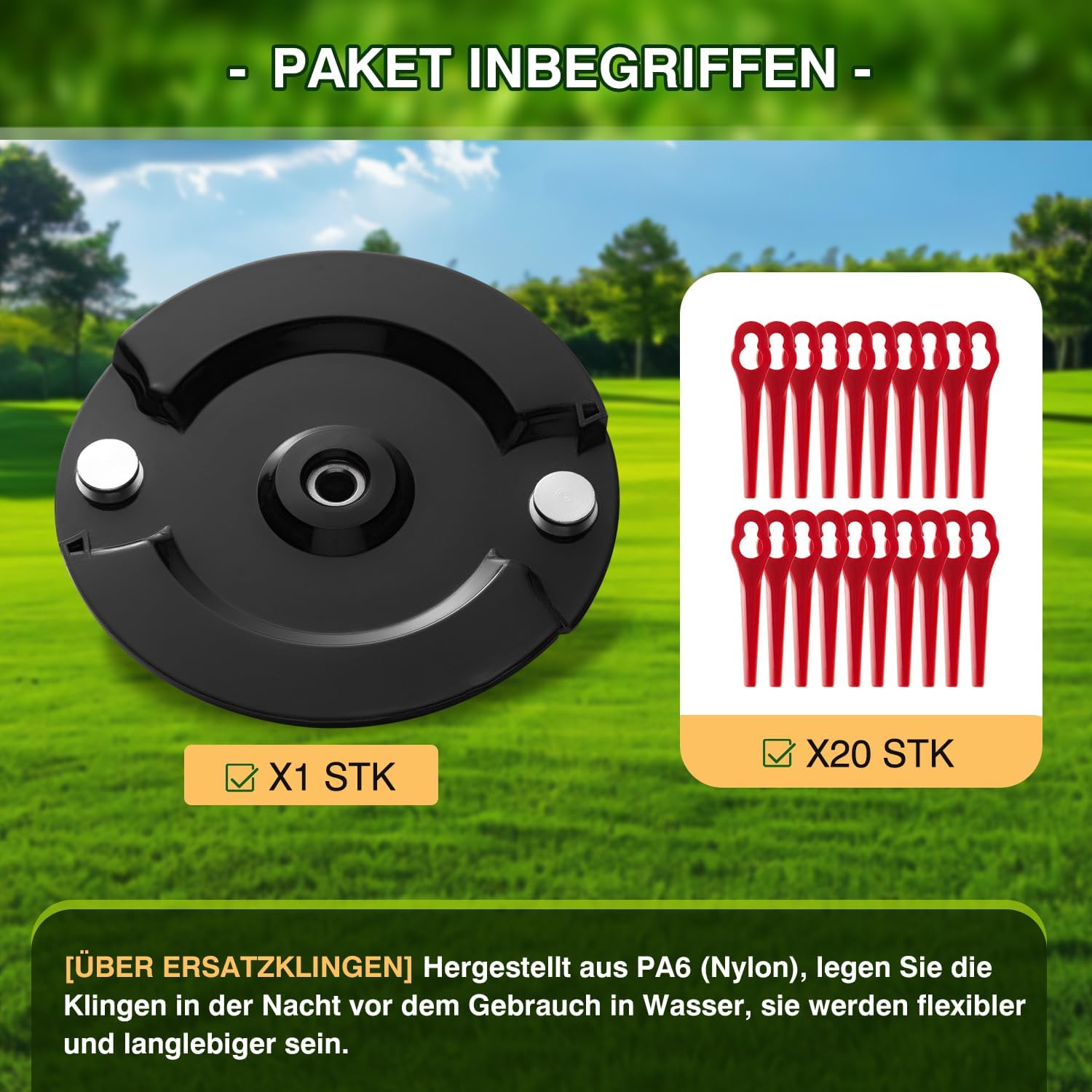 Thumbnail 5 de Doppelklinge Scheibe kompatibel mit GE-CT 18 LI, GC-CT 18/24, BG-CT18 LI etc. – 1 Disc + 20 Klingen