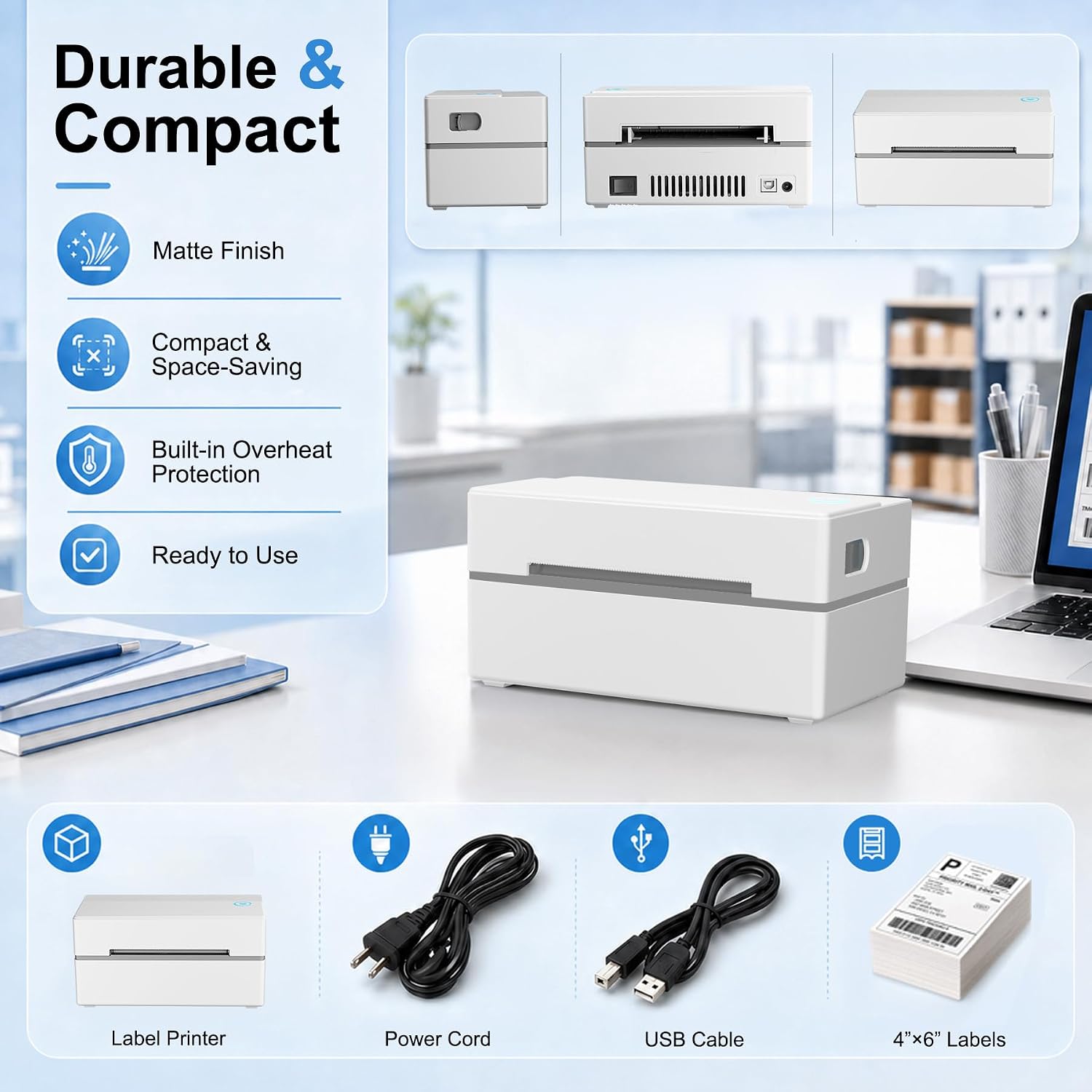 Thumbnail 6 de NULLTONEX Y813 4x6 Thermal Shipping Label Printer with Bluetooth and USB