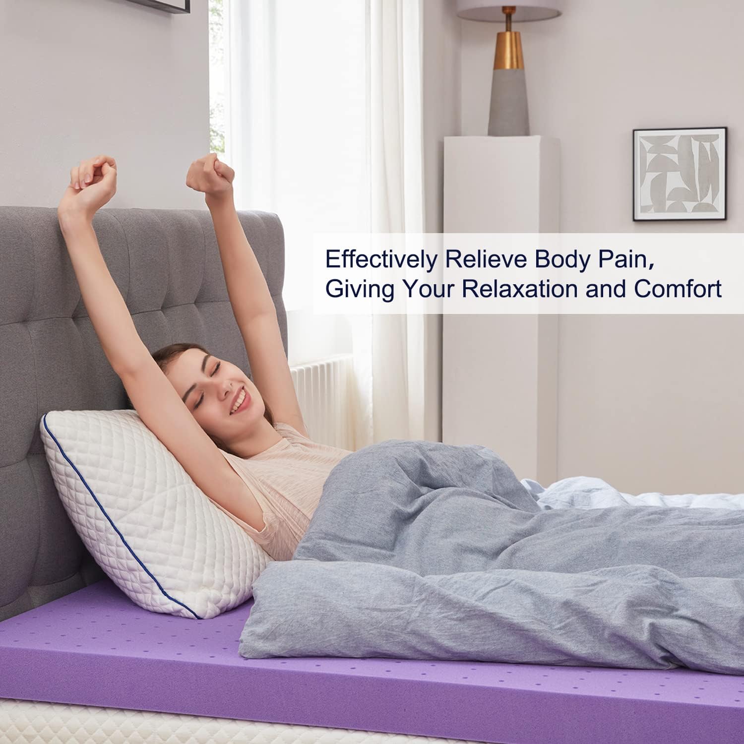 Thumbnail 6 de SINWEEK Twin XL 2-Inch Gel Memory Foam Mattress Topper (CertiPUR-US Certified)