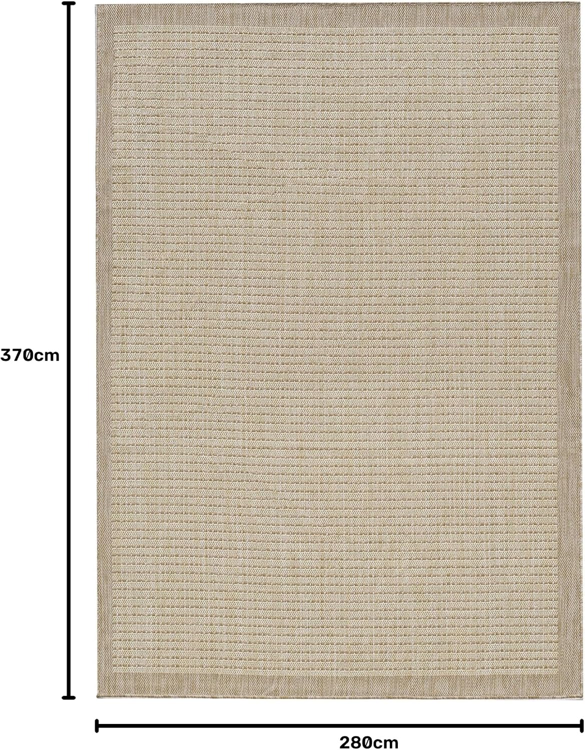 Detalle 2 de SIMPEX In- & Outdoor Teppich Wetterfest 280 × 370 cm Schwarz – Flachgewebe, wasserdicht und pflegeleicht