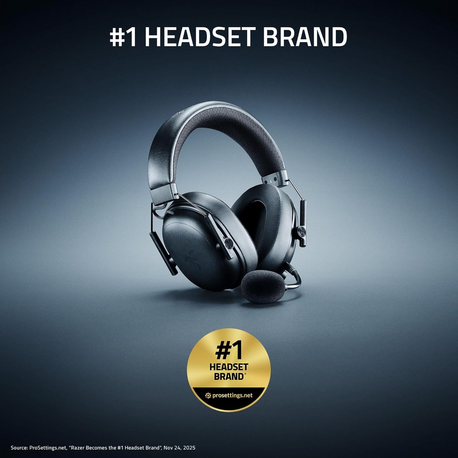 Detalle de Razer BlackShark V3 Wireless PC Gaming Headset — 70 Hr Battery, Black