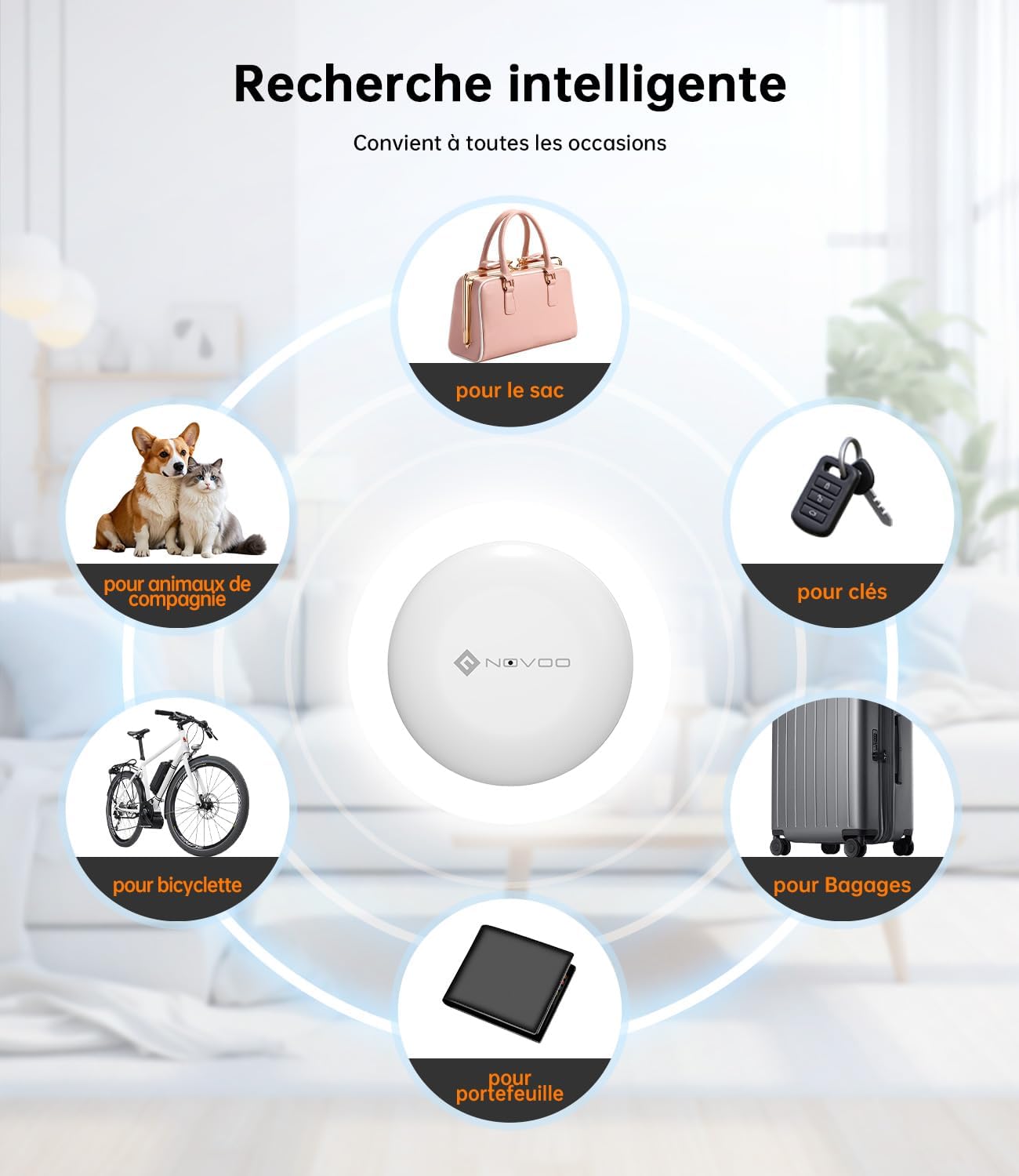 Thumbnail 6 de NOVOO Smart Tag 4 Pack Étiquette Bluetooth
