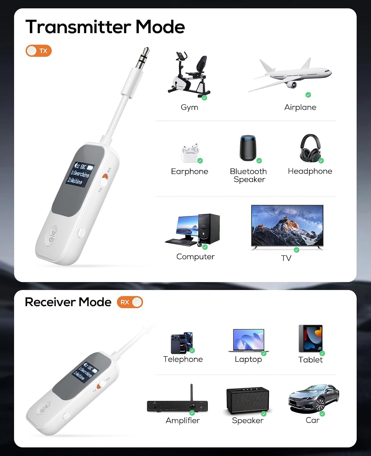 Detalle de Nulaxy Bluetooth Adapter with Screen