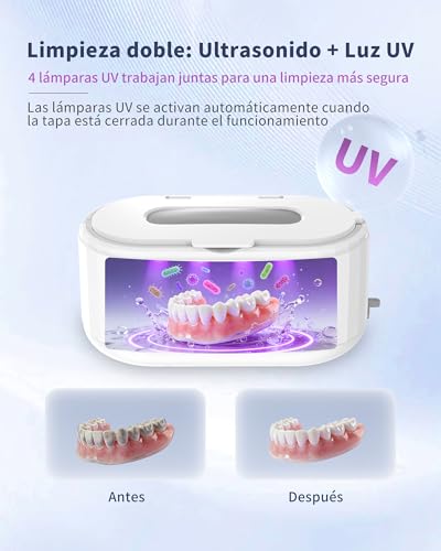 Detalle de Limpiador Ultrasonidos 50000HZ 350ML de Vyzlix: Limpieza profunda para joyas, gafas y relojes