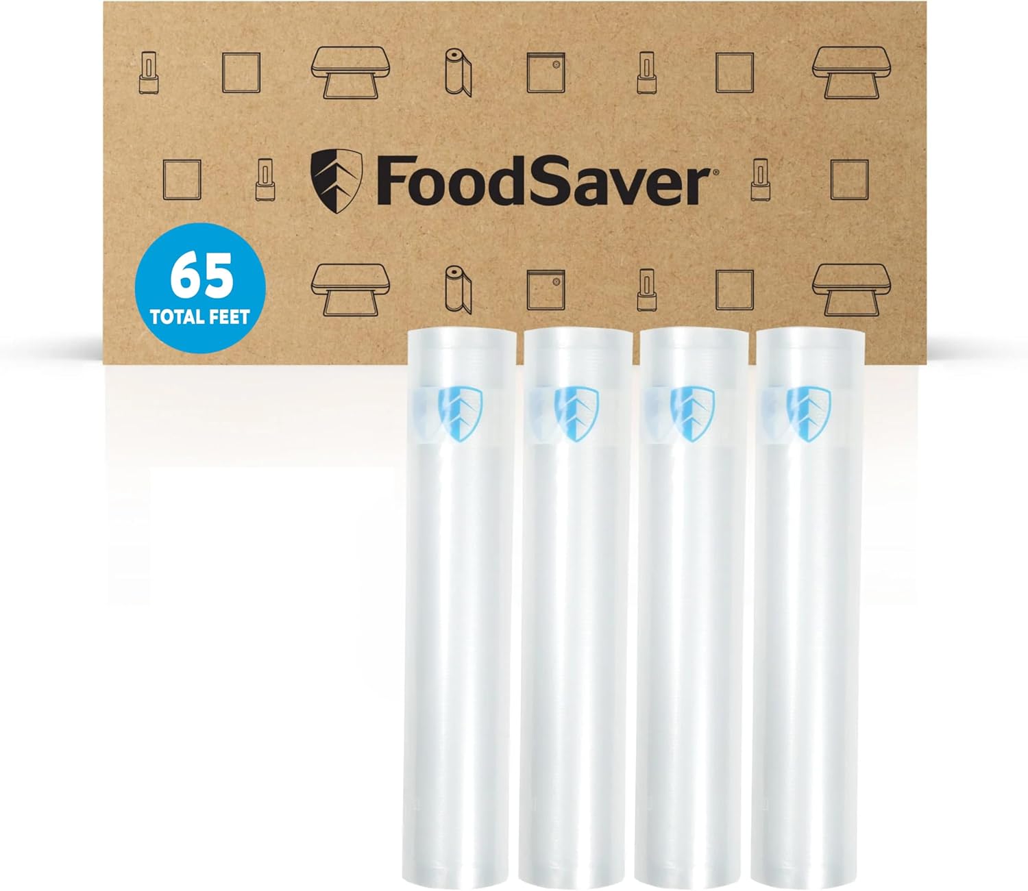Detalle de FoodSaver 2231952 Vacuum Sealer Rolls, 11 in x 16.25 ft, 4-Pack, BPA-Free
