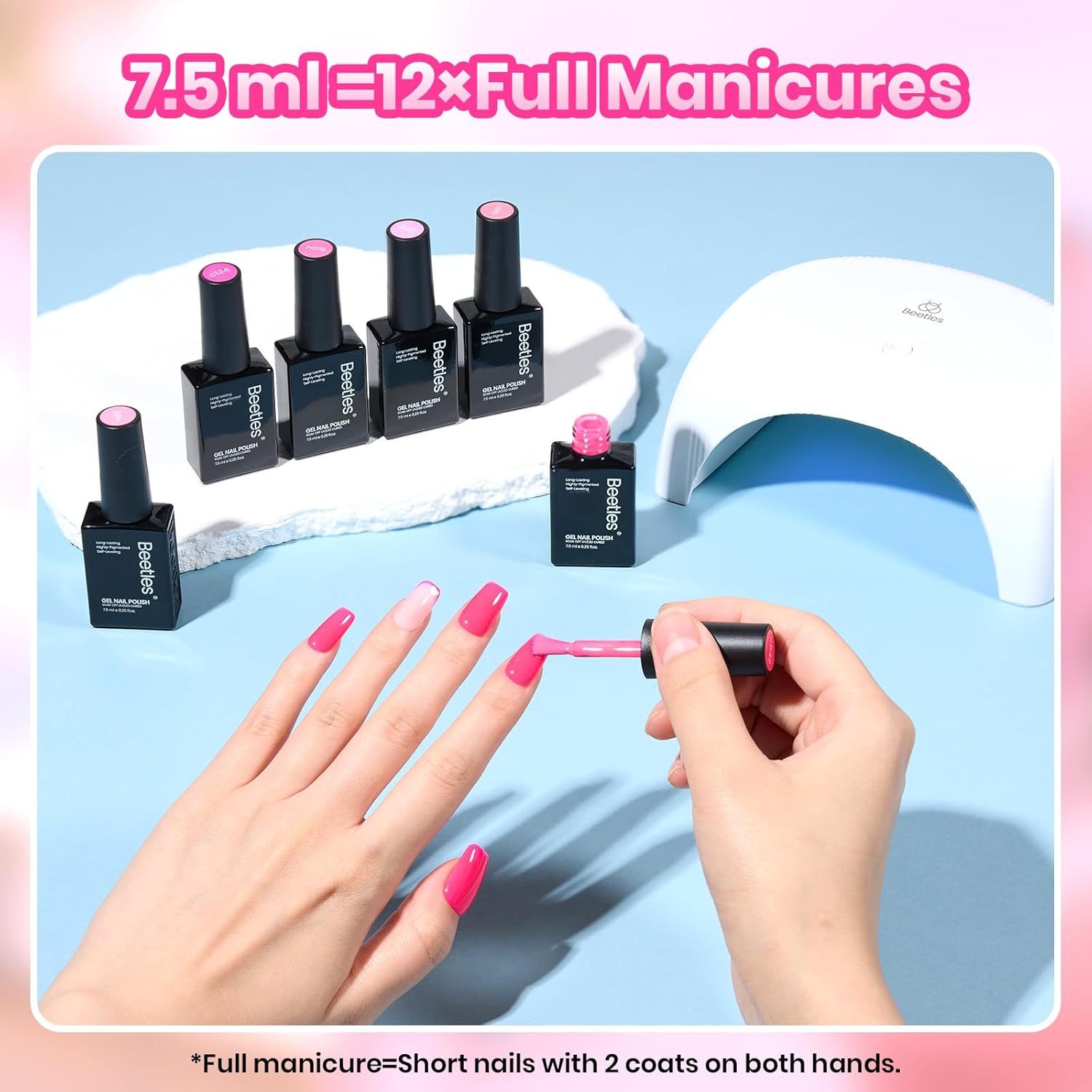 Detalle de Beetles Pink Gel Polish Set - Summer Heartbeat (6 Colors) for DIY at Home
