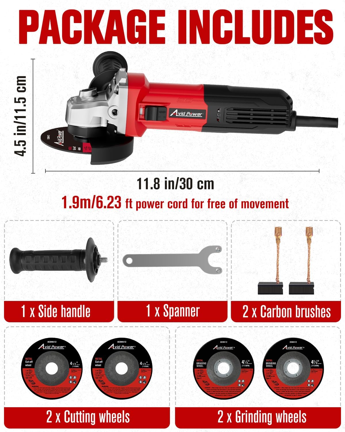 Thumbnail 5 de AVID POWER angle grinder 900W