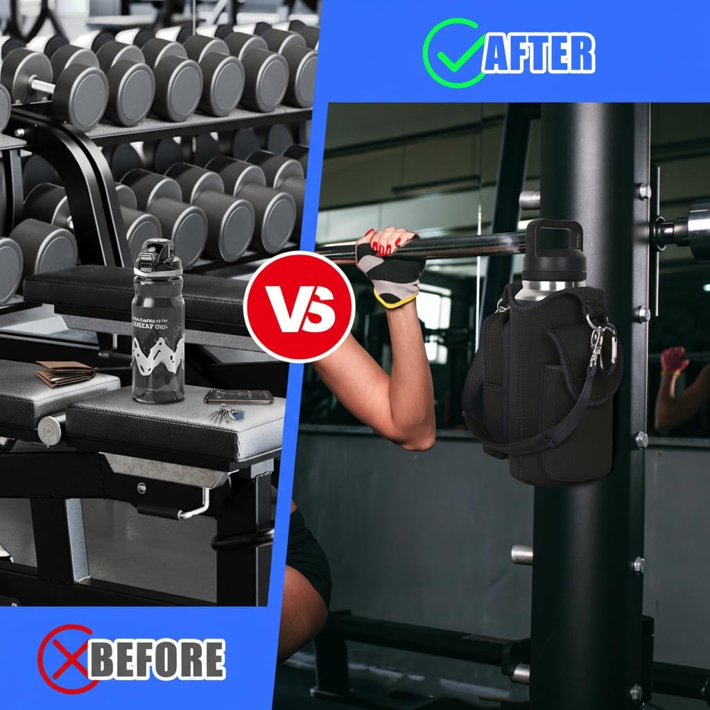 Thumbnail 5 de icolor Gym Borsa Magnetica: Borsa da palestra con portabottiglia magnetico e scomparti per cellulare