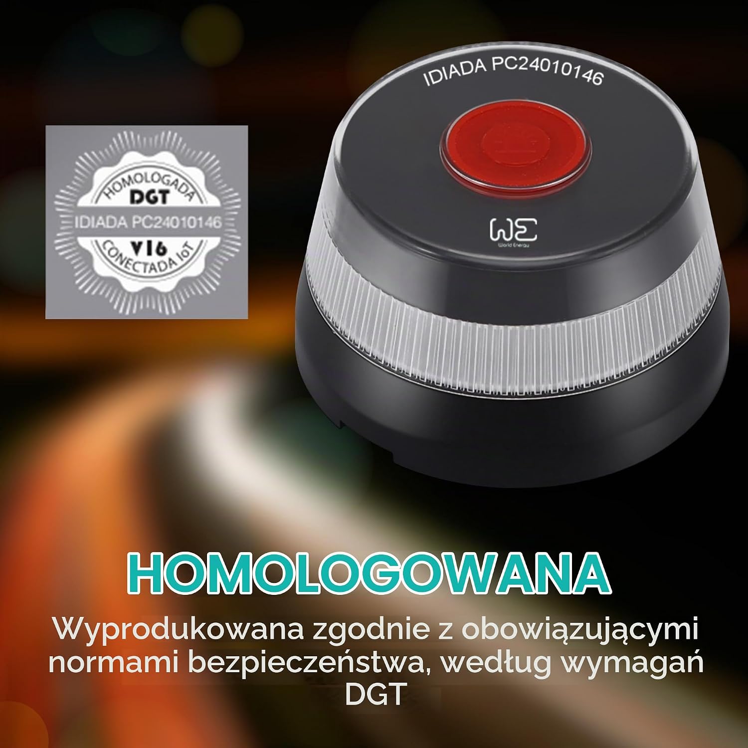Detalle 2 de WE V16 DGT 3.0 – połączona lampa awaryjna z geolokalizacją i magnesem