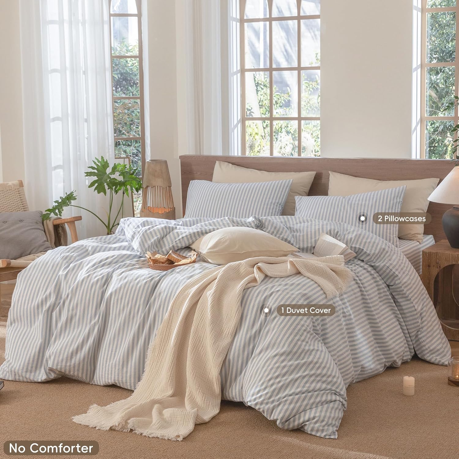 Detalle 2 de MOOMEE MooMee Striped Duvet Cover Set 80x90