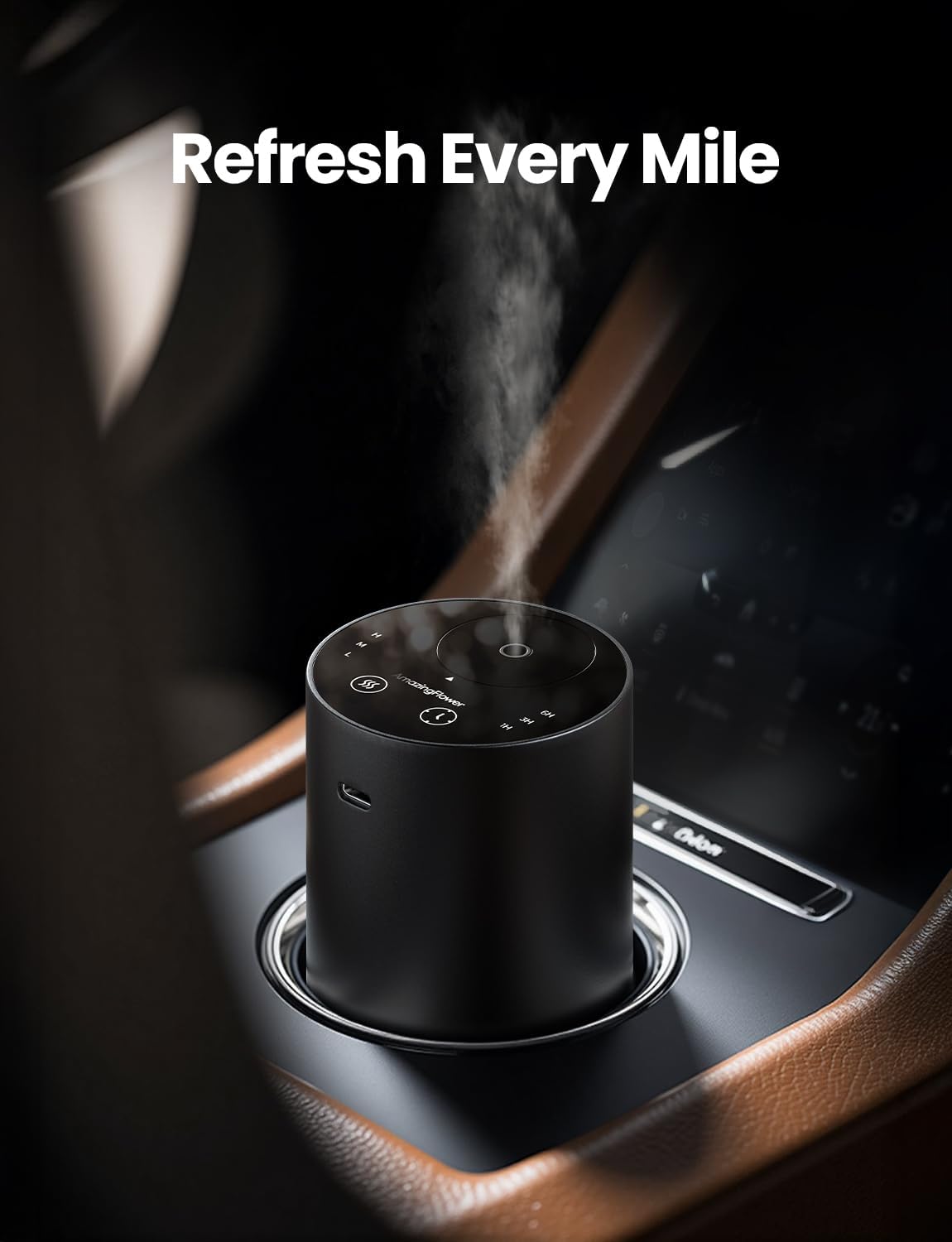 Thumbnail 6 de Waterless Essential Oil Diffuser: Rechargeable, Portable Nano-Vapor Diffuser (Black Metal)