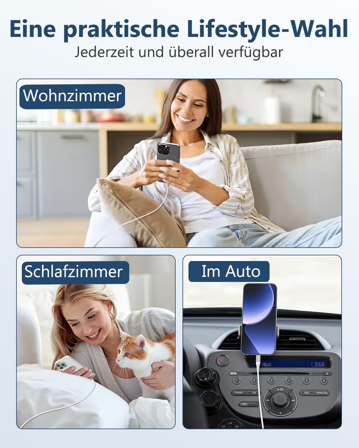 Thumbnail 6 de LumFocus iPhone Lightning Ladekabel (MFi) im 2er-Set: 1 m + 2 m