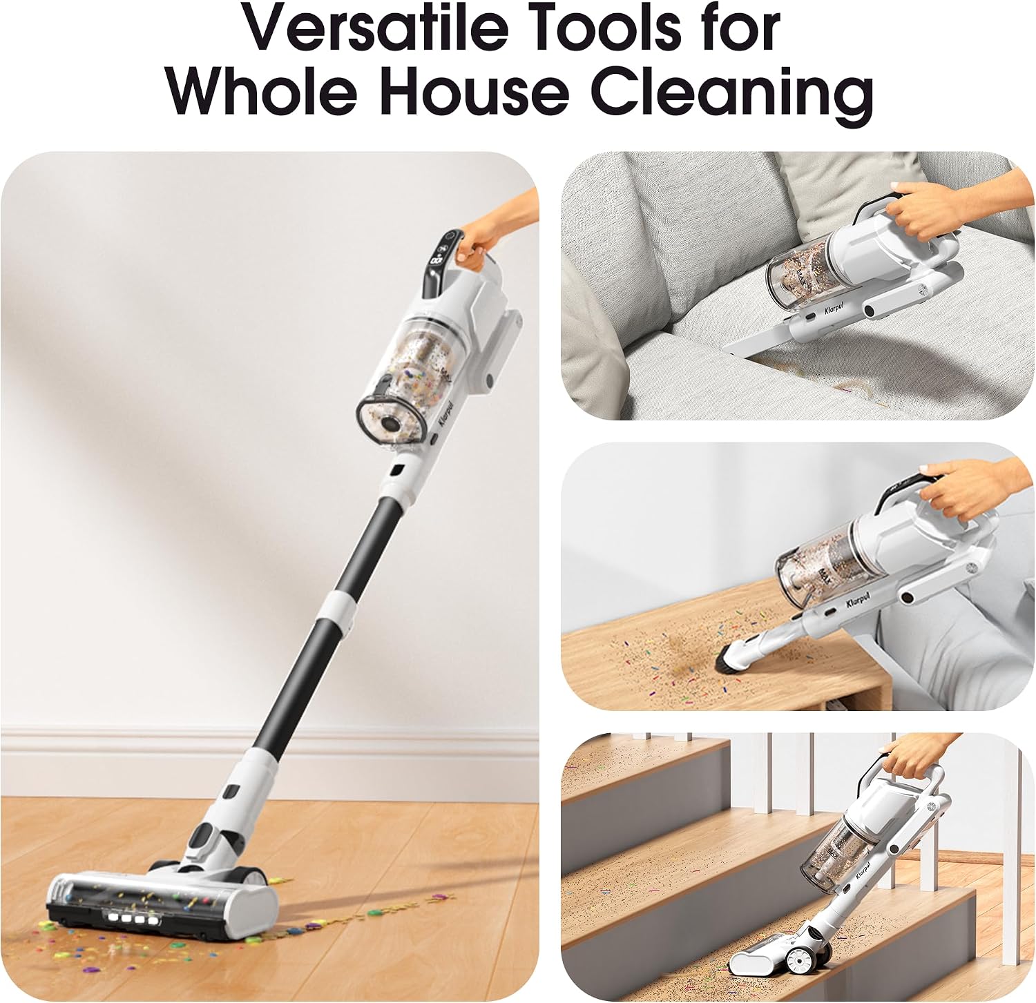 Detalle 2 de Klarpul Cordless Stick Vacuum 140-Minute Runtime