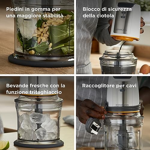 Detalle de Kenwood Chopper CHP61.100WH: compatto, potente e facile da pulire
