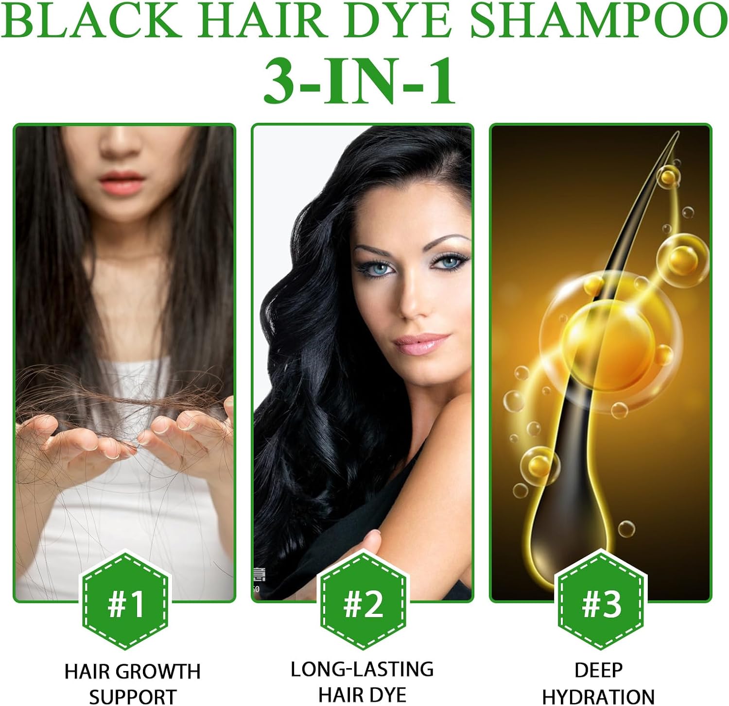 Thumbnail 2 de Shampoo Colorante Nero 3 in 1 500ML – Copertura capelli grigi e colorazione istantanea nero
