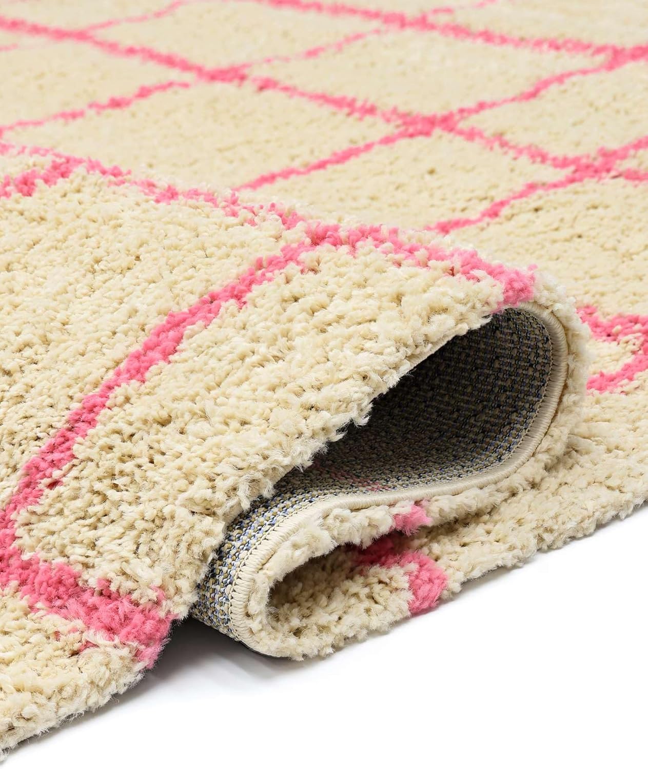Detalle 1 de RugVista Grid Rug 160 x 230 cm, Beige/Pink Medium-Pile Rug