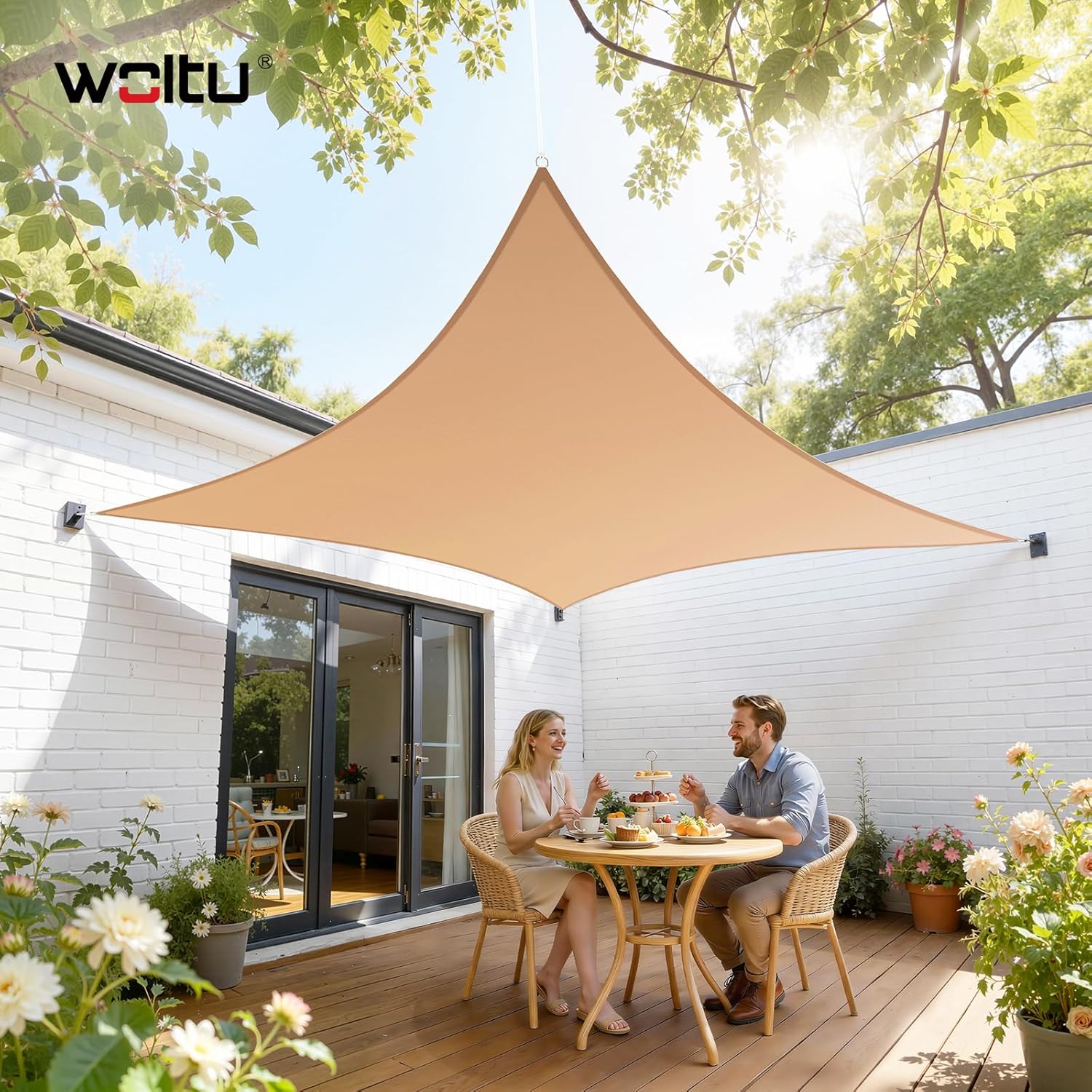 Thumbnail 1 de WOLTU Voile d’ombrage rectangulaire 2x4 m HDPE respirante – protection solaire anti-UV 85%