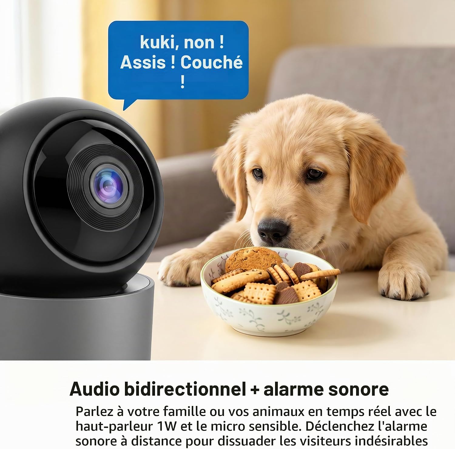 Detalle de ONNO XSJ-G25 beveiligingscamera voor binnen, 3 MP en draaibaar