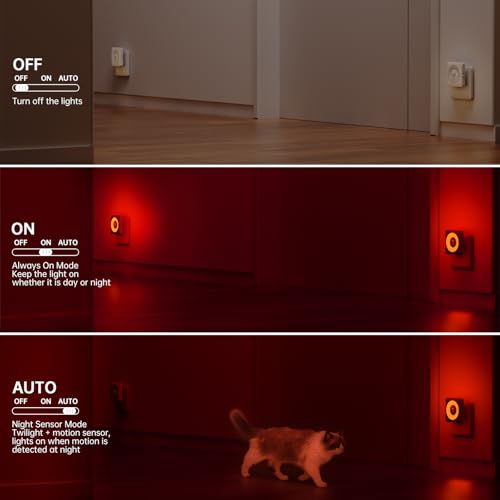 Detalle de Swoieltr: 2 Piezas Luz Nocturna Infantil con Sensor de Movimiento Roja Relajante