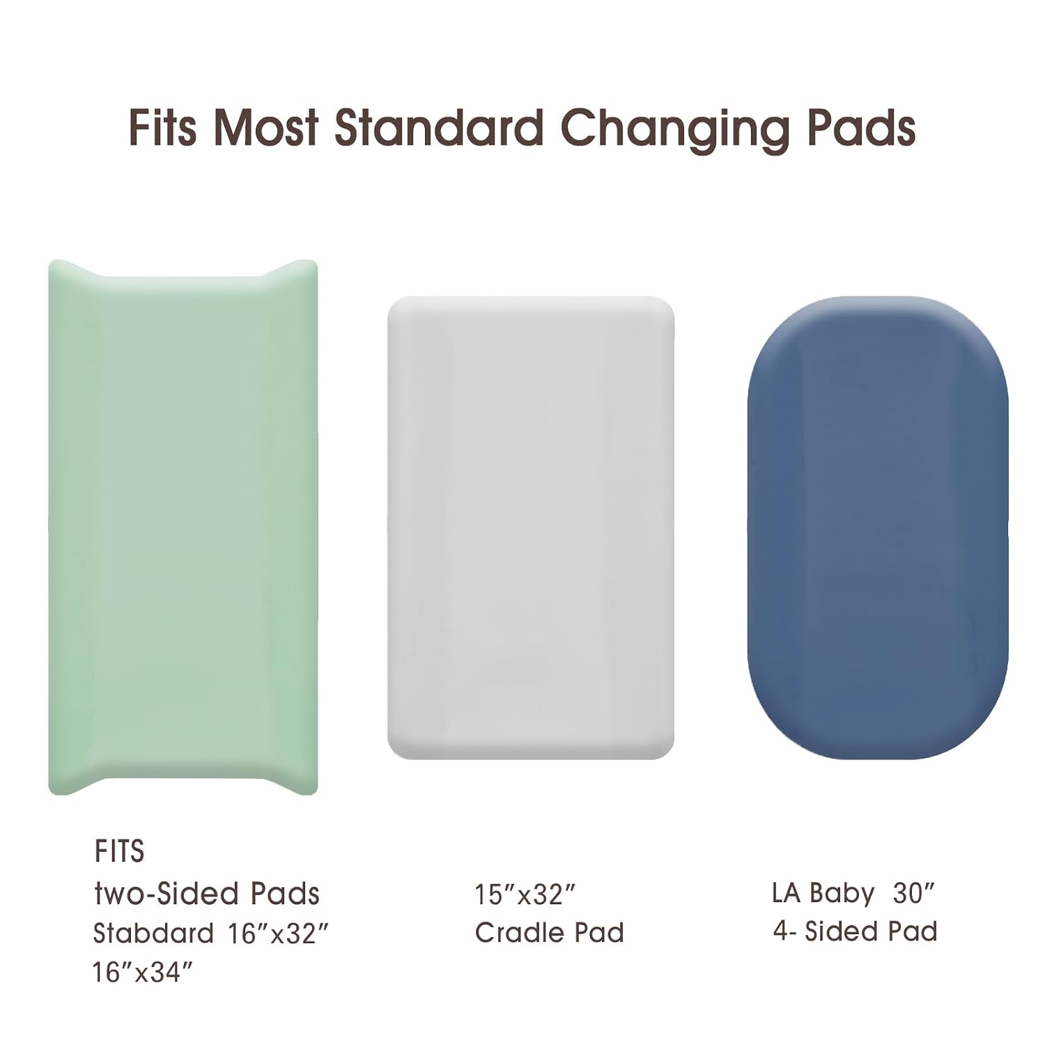 Detalle de david's 3-Pack Changing Pad Covers, Microfiber, Gray, Sage & Navy Blue