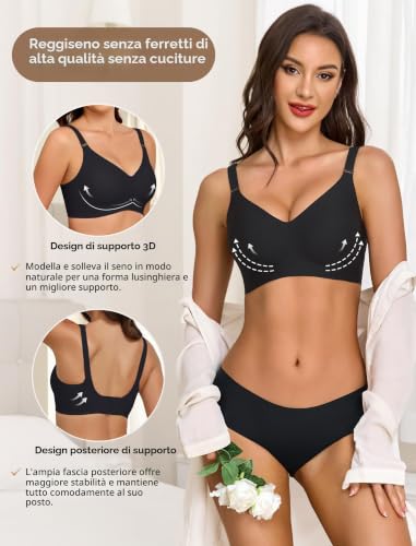 Thumbnail 3 de EIISSION Reggiseno Donna Senza Ferretto Bra Seamless Comfort Classico Bustier