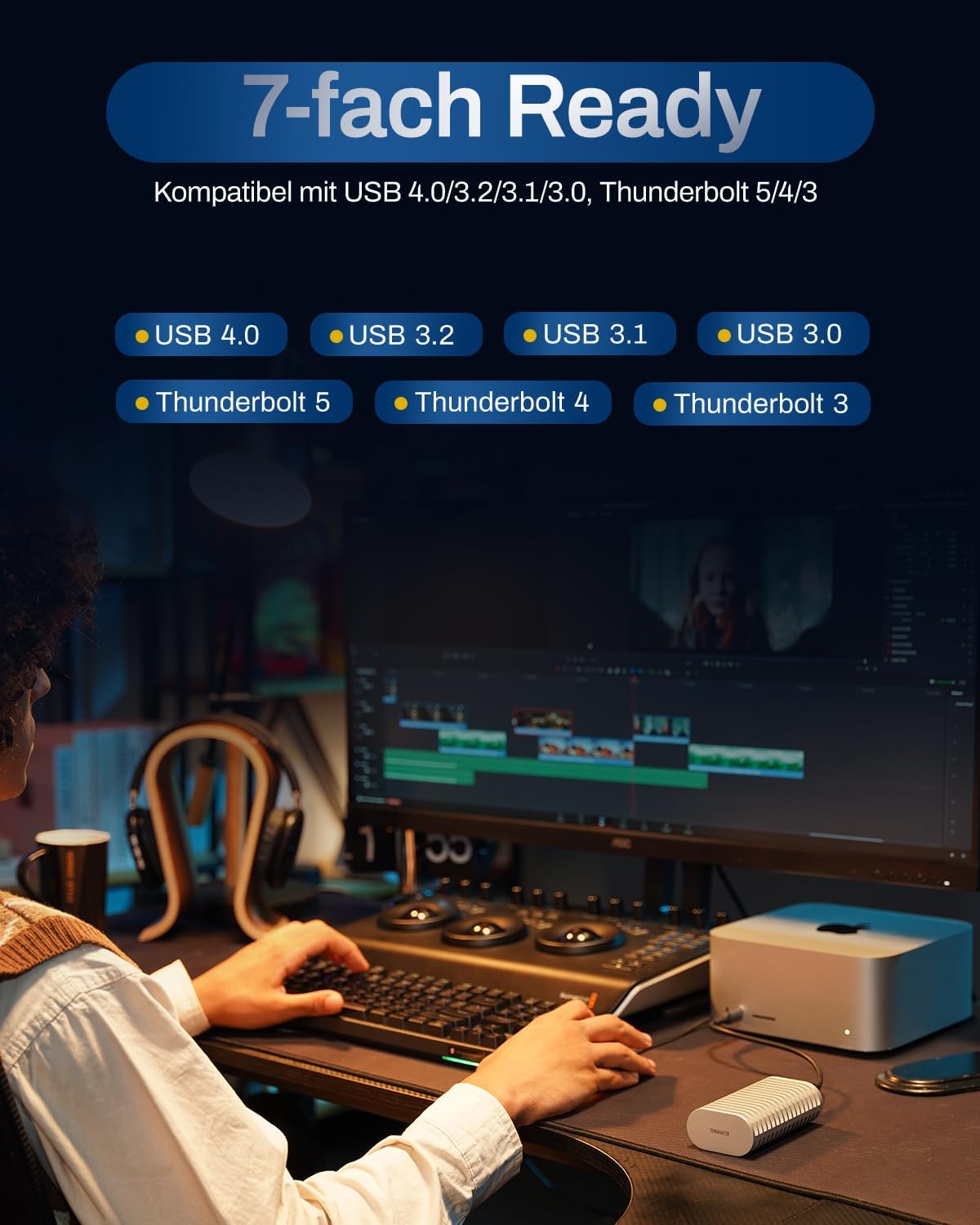 Thumbnail 6 de TERRAMASTER D1 SSD Plus 40Gbps NVMe Gehäuse – Aluminium M.2 NVMe USB-C & Thunderbolt-Dock