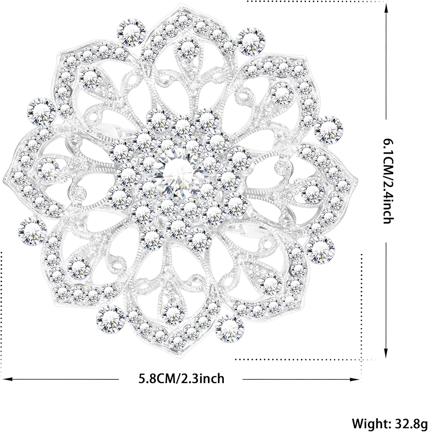 Thumbnail 5 de KristLand Damen Blumen Brosche Kristall 5.8 cm