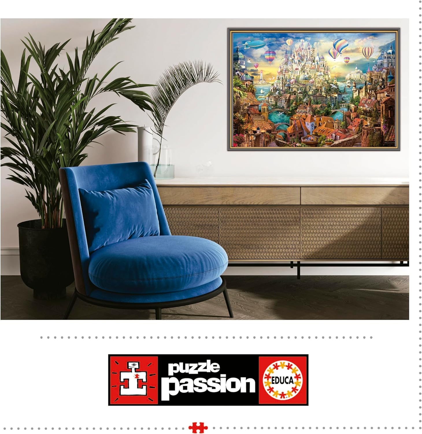 Thumbnail 3 de Educa Puzzle 2000 pezzi per adulti “Città dei sogni” con colla FixPuzzle, 96 x 68 cm (da 14 anni)