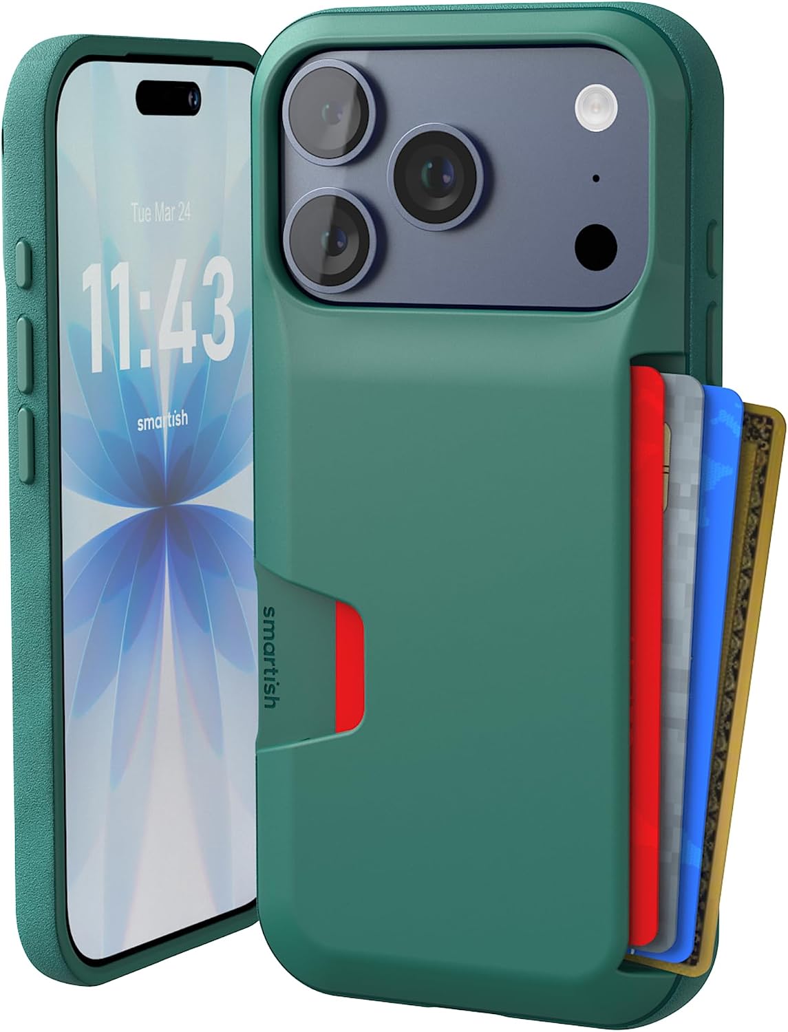 Smartish Wallet Slayer Vol. 1 Wallet Case for iPhone 17 Pro (So Jaded) — slim card holder with drop protection