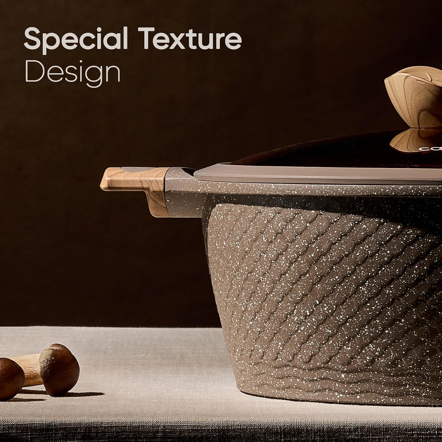Detalle 2 de CAROTE 39-Piece Cookware Set with Bakeware, Knife Set and Textured Design