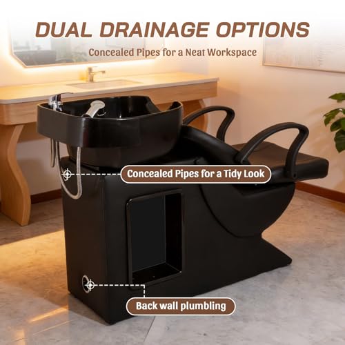 Thumbnail 6 de WestWood Salon Shampoo Chair with ABS Basin, Reclining Backrest and Mixer