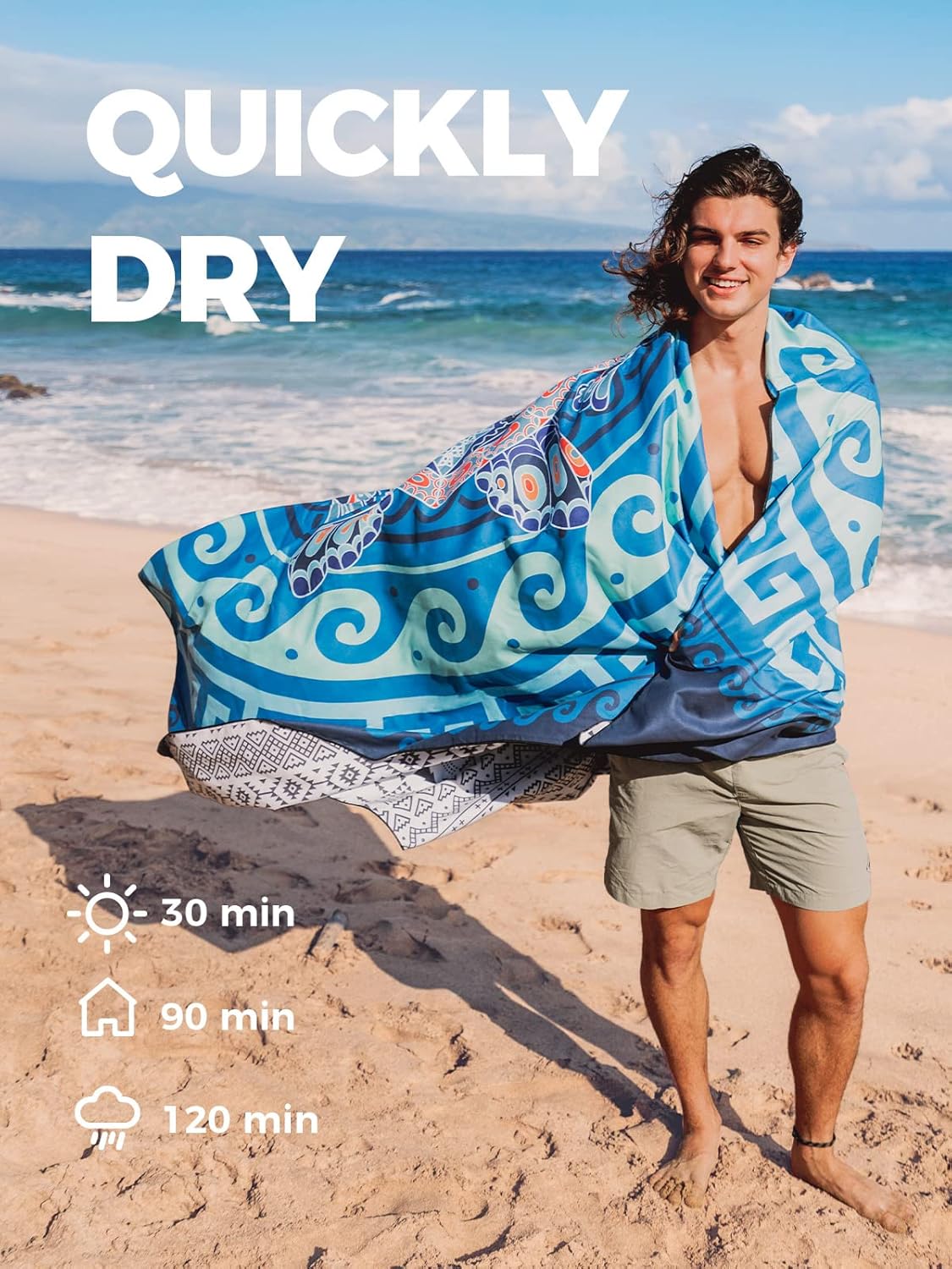 Thumbnail 1 de OCOOPA Beach Towel Microfibre (Extra Large 178cm x 80cm) – quick-dry, sand-free, compact travel towel