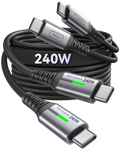 Detalle de INIU Cavo USB-C a USB-C 240 W (confezione da 2) – ricarica ad alta velocità, intrecciato