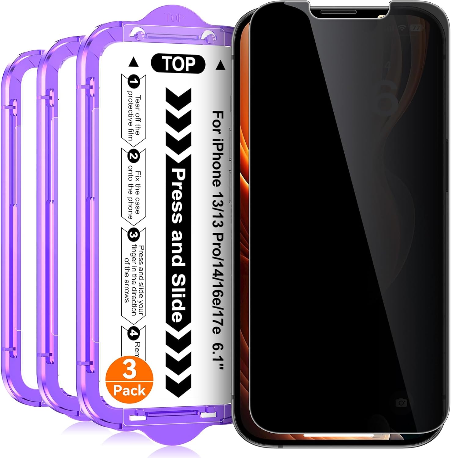 Thumbnail 6 de Ksleri Sichtschutz Panzerglas 3er Set iPhone 17 Pro