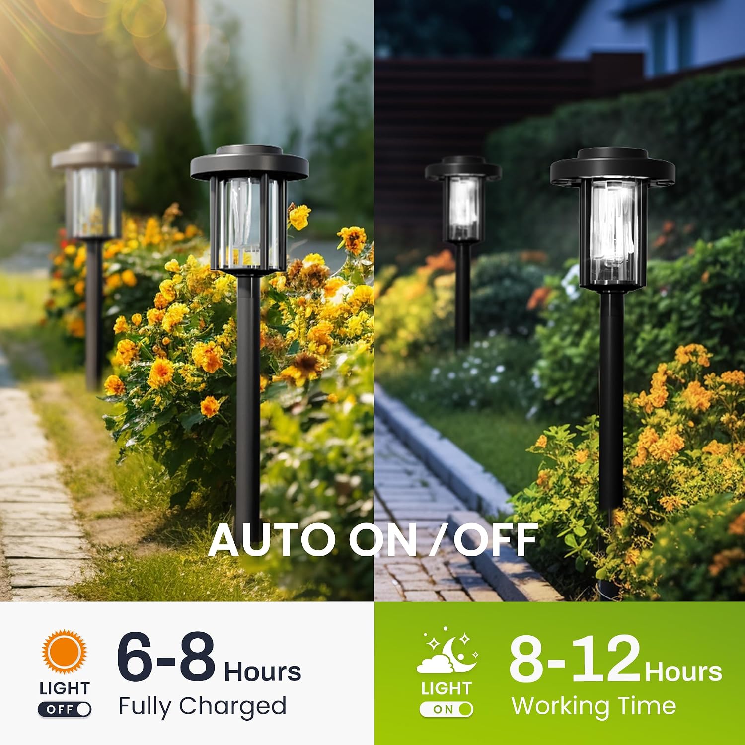 Thumbnail 1 de Solpex Solar Lights Outdoor 6-Pack LED Garden Pathway Lights (Cold White, Waterproof IP65)