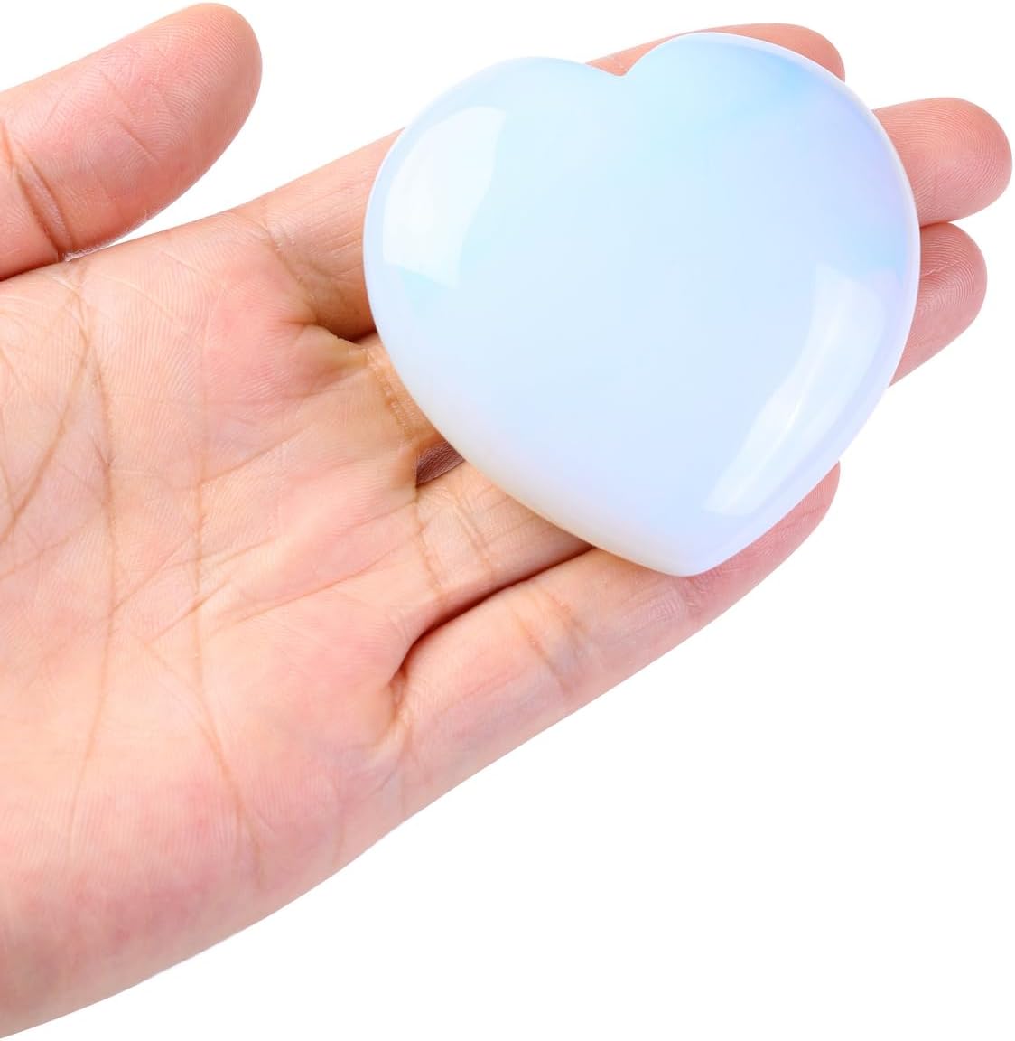 Thumbnail 1 de JSDDE 60mm Synthetic Opalite Heart Crystal – Healing Love Stone for Mindful Jewellery and Gift