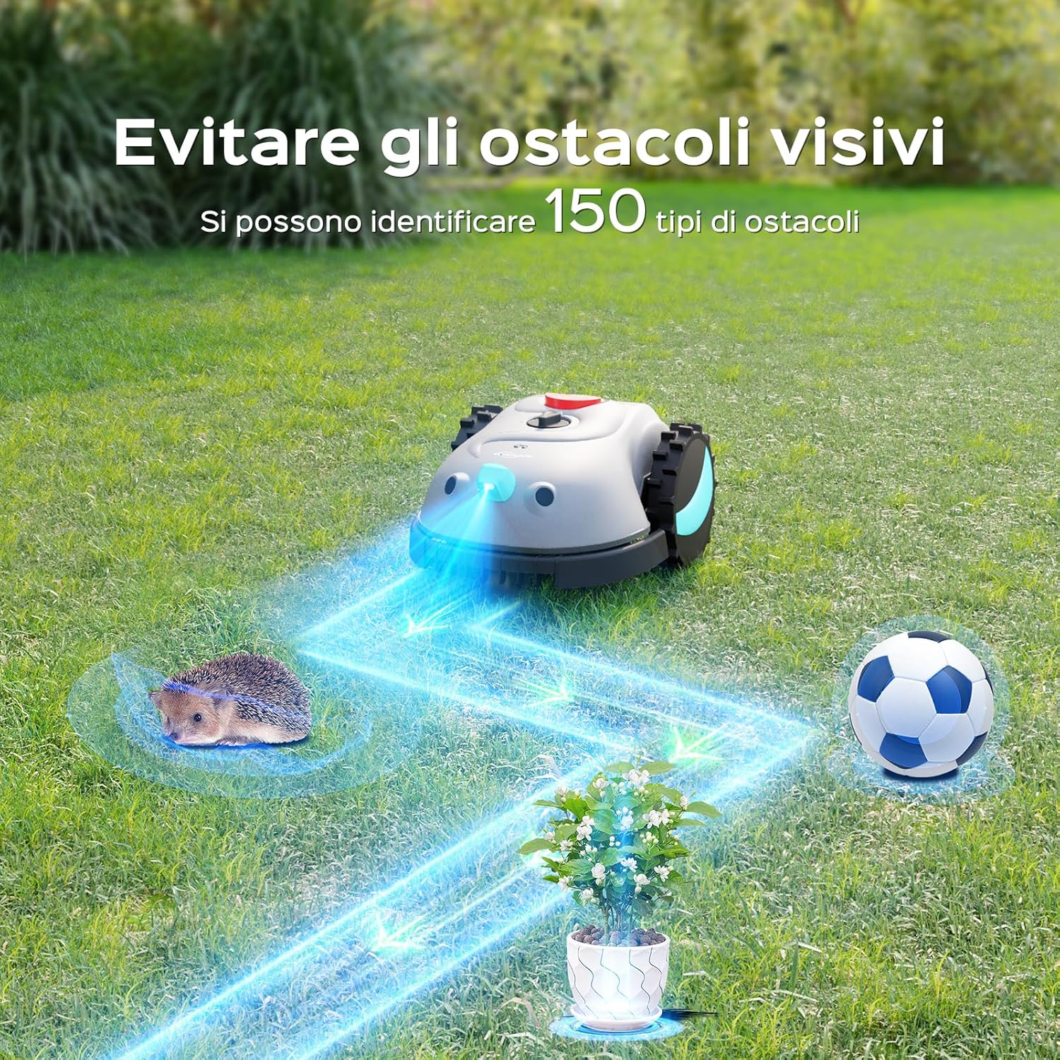 Thumbnail 1 de YARDCARE V100 Robot Tagliaerba senza filo con navigazione visiva e gestione ostacoli