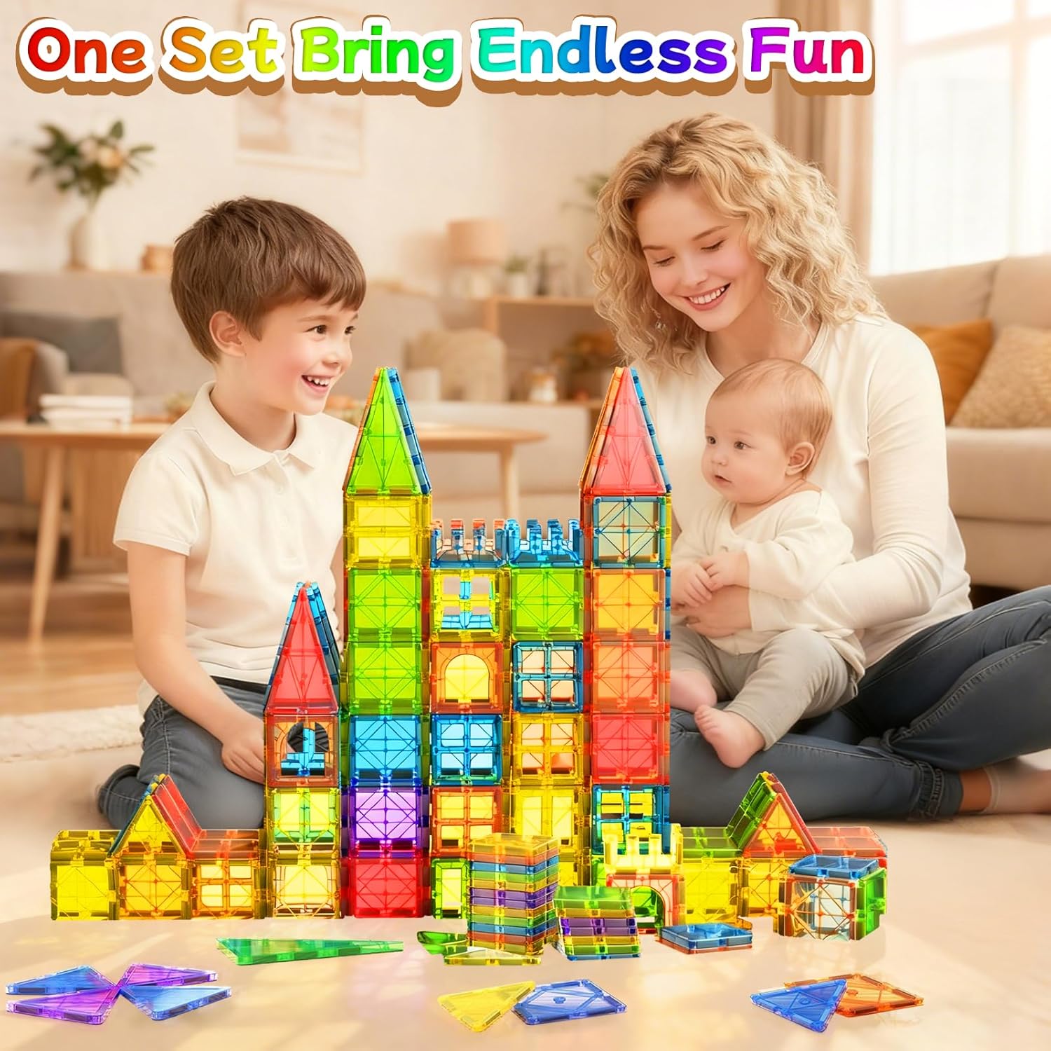 Thumbnail 1 de 102er Magnetische Bausteine mit Autos | Montessori Spielzeug