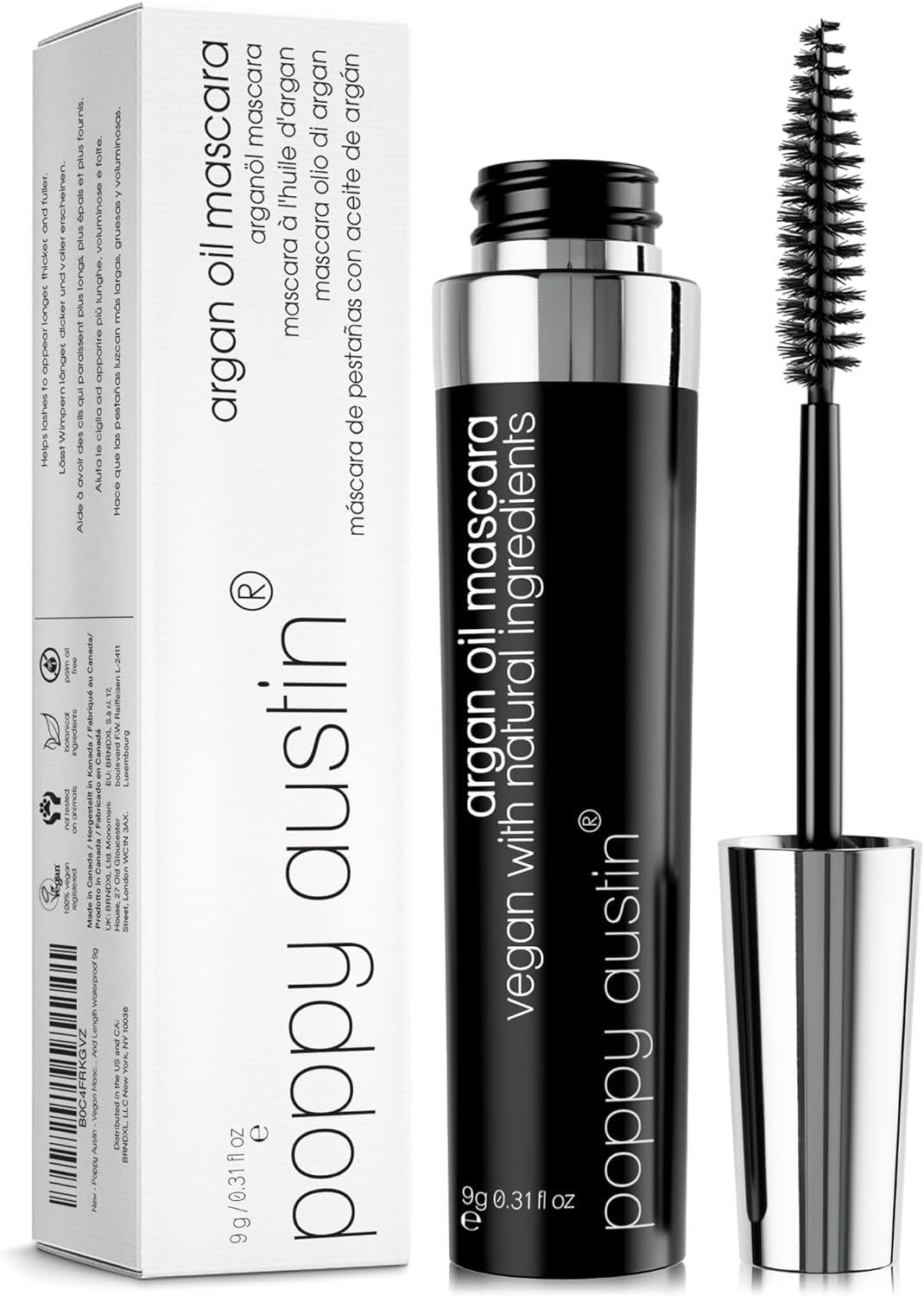 Detalle de Vegan Mascara für empfindliche Augen – sanfte, hypoallergene Naturkosmetik für kurze Wimpern